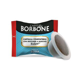 BORBONE - 100 CAPSULE COMPATIBILI BIALETTI® MISCELA ROSSA