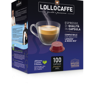 LOLLO CAFFE’ 100 CAPSULE DECAFFEINATO COMPATIBILI A MODO MIO