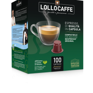 LOLLO CAFFE' 100 CAPSULE MISCELA NERO COMPATIBILI NESPRESSO