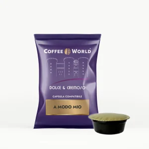 COFFEE WORLD 75 CAPSULE DOLCE E CREMOSO COMPATIBILI A MODO MIO