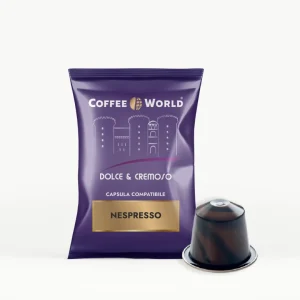 COFFEE WORLD 75 CAPSULE MISCELA DOLCE E CREMOSO COMPATIBILI NESPRESSO
